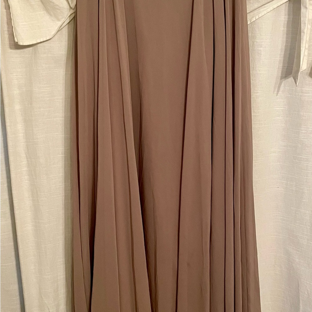 Jenny Yoo Brown Pleated Maxi Skirt for Casual Wear